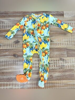 Posh Peanut Mirabella Citrus footie bamboo zippy pajamas